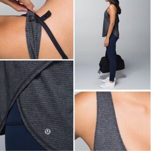 Lululemon Seek The Heat Tank Top Heather Black Yoga Run Athletic - S